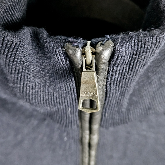 BANANA REPUBLIC | extra come merino wool blend high neck quarter zip sweater - Picture 2 of 8